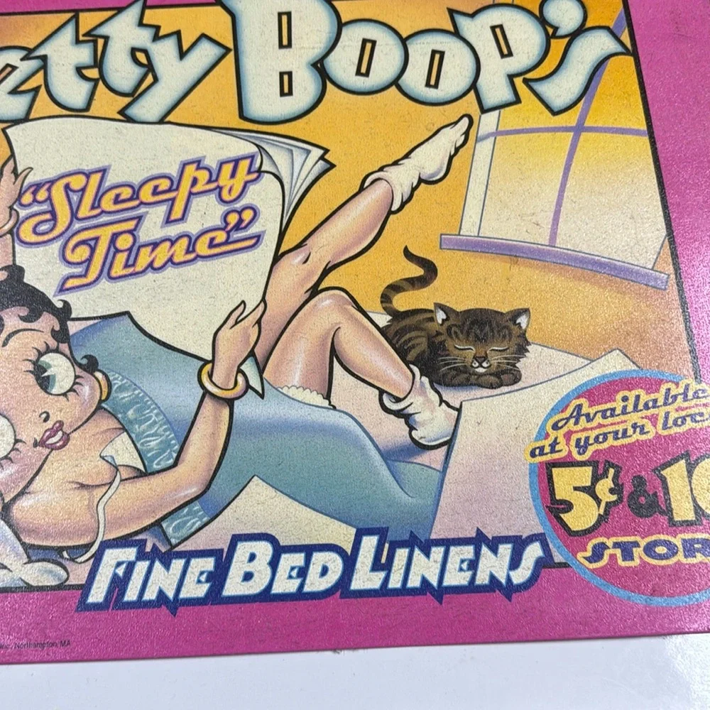 Betty Boop Metal Linens Wall Art - Pink & Yellow